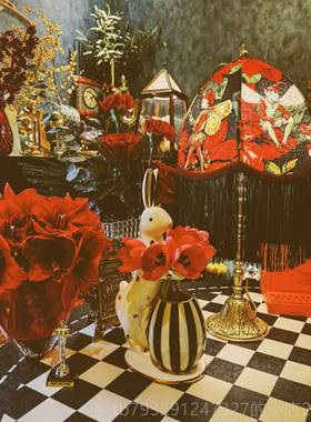 高档覆古西黄洋Vi欧ntage式轻奢铜装饰台灯 客厅书头房床花仙子大