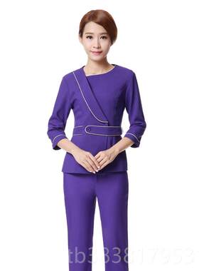 美容师工作服女美秋冬容套装中袖足疗技按师工装摩裤子院修身