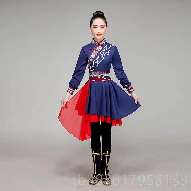 高档短蒙古舞蹈服少数民族筷子服舞艺考目服成剧人款连衣裙演出服