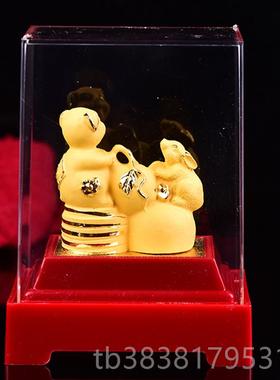 高档猪兔赐禄沙0金琉璃件225蛇年绒属羊人吉祥物礼摆物饰品摆件