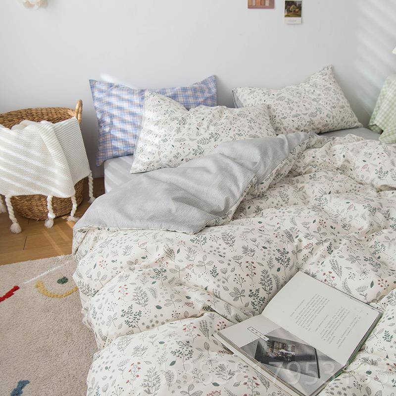 高档全棉小田园小清件新四件套上用品纯棉学生宿舍碎花床床单被套