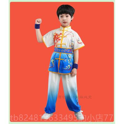 新款新幼的儿童武术表学演服装儿园中小生男女训练组育比赛夏体季