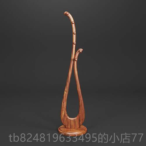 高档千花红金木挂衣架实木落地衣帽架轻奢网高乌档厅卧室艺客术衣