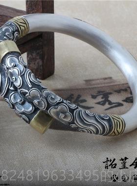 高档足银999男镯金箍棒齐天孙大圣空定海神针悟手工女情侣手镯银