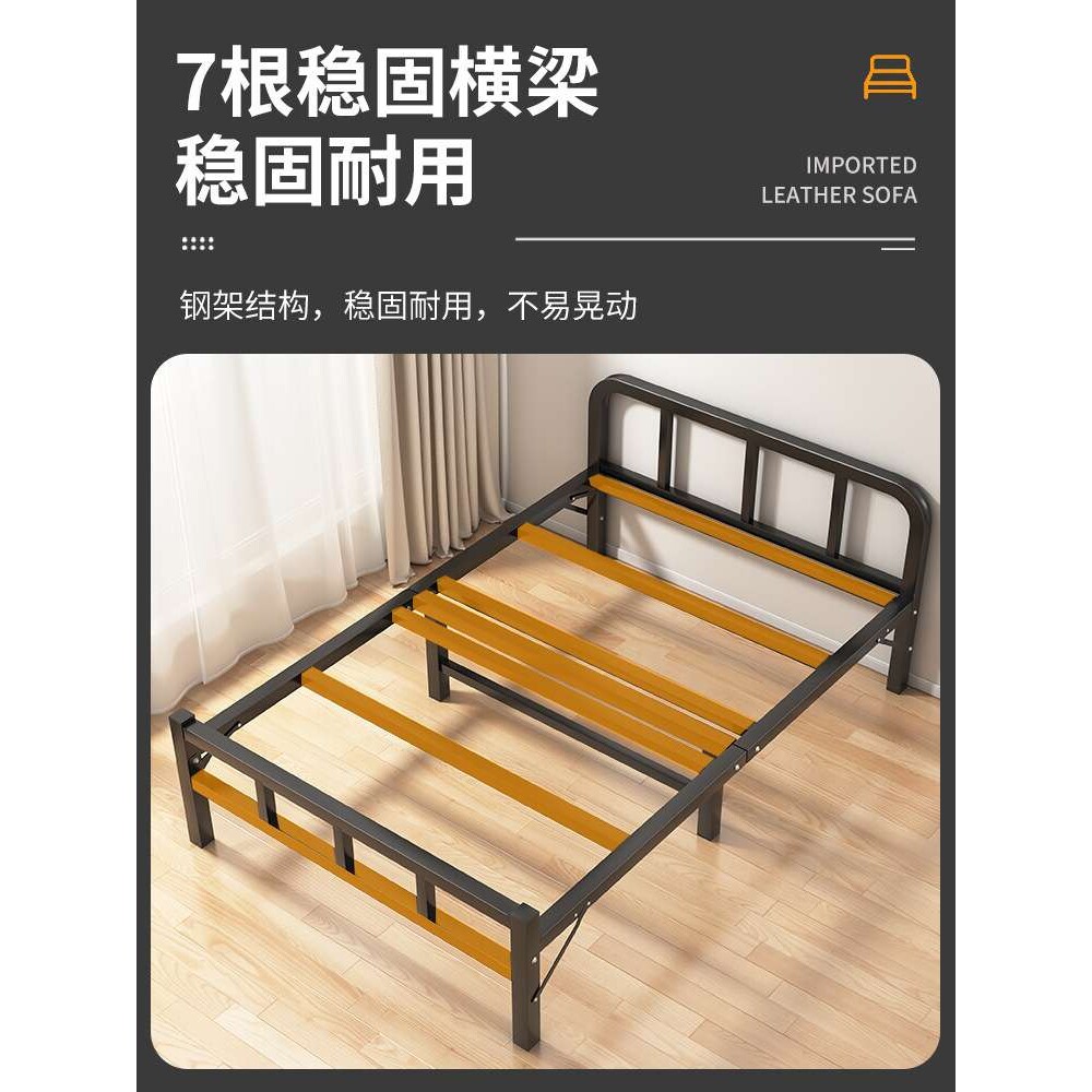 可收缩折叠床双人应急钢架简单易可收缩不占空间的折叠床加厚加固