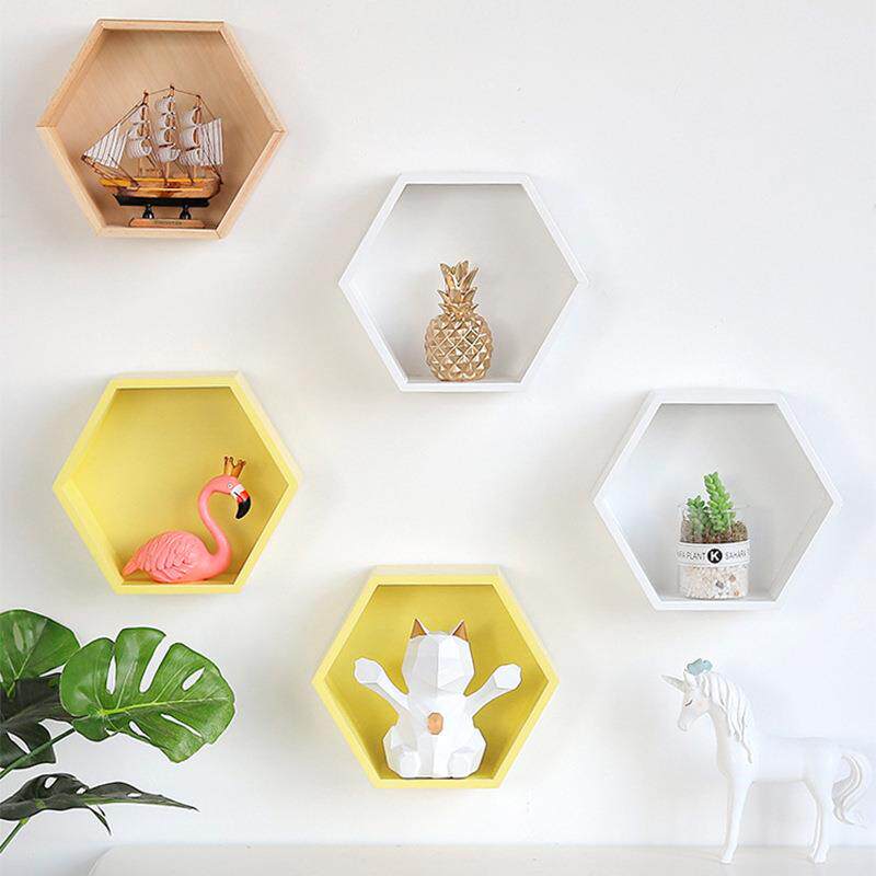 磁性免钉六边形置物架可吸附软磁白板黑板墙贴装饰磁吸黑板创意