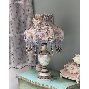 正品捡漏式欧式韩式法式床头灯复古台美灯饰蕾丝布艺装库存清仓婚