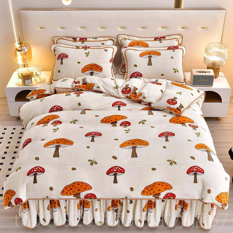 正品冬双面加厚保品牛奶绒四件季套珊瑚绒床上暖用床单绒冬天加绒