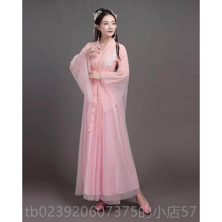 正品汉服女古典舞演出服中国风逸清新淡主雅飘古装公女仙舞蹈服装