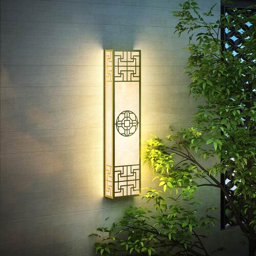 新中式仿云石户外壁灯别墅酒店庭院大门外墙壁灯客厅卧室背景墙壁