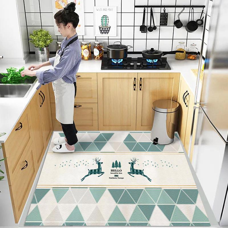 厨房硅藻泥地垫家用地毯门垫进门卫生间门口防滑入户门脚垫北欧风