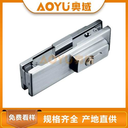 单门双门无框玻璃门锁不锈钢铝芯锁插锁地弹簧门下夹锁玻璃门锁夹