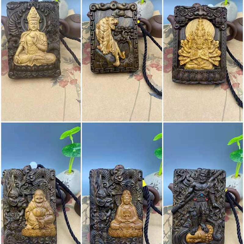 香牌子手把件吊坠木质工艺品摆摊爆款
