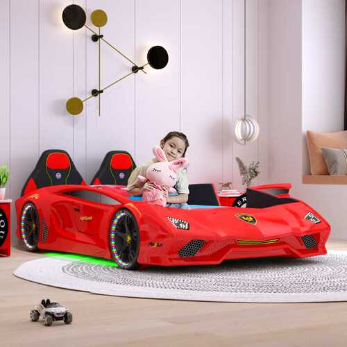 卡通造型儿童床男孩汽车床baby car bed分床神器跑车床酒店亲子房