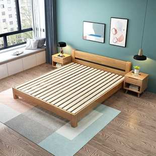 日式榻榻米实木床1米8双人床可定制尺寸北欧实木床1米5儿童单人床
