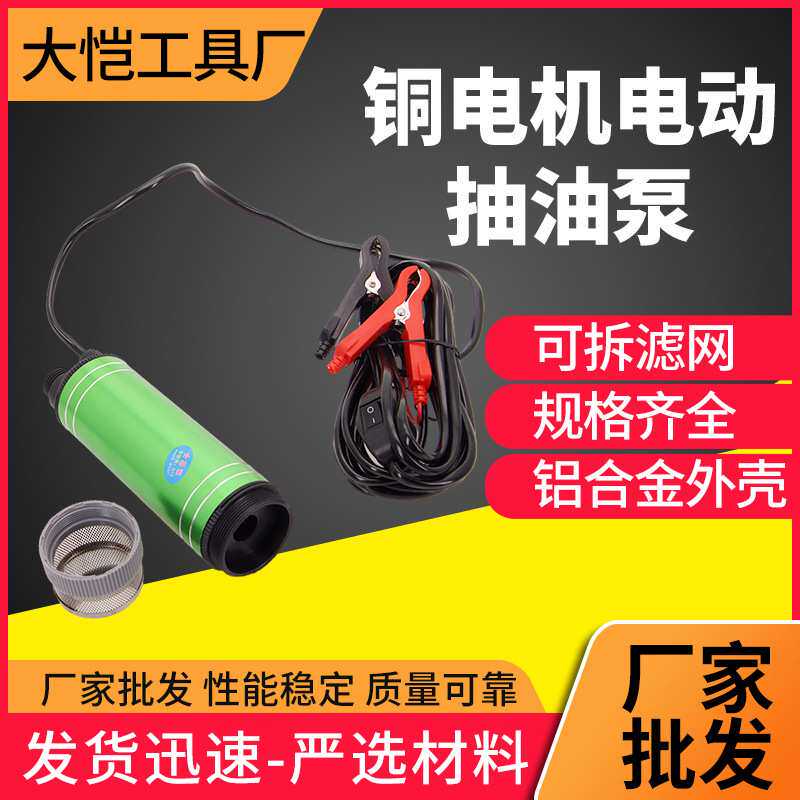 电动抽油泵小型抽水泵 便携式抽油泵12V24V车载电点烟器抽油泵