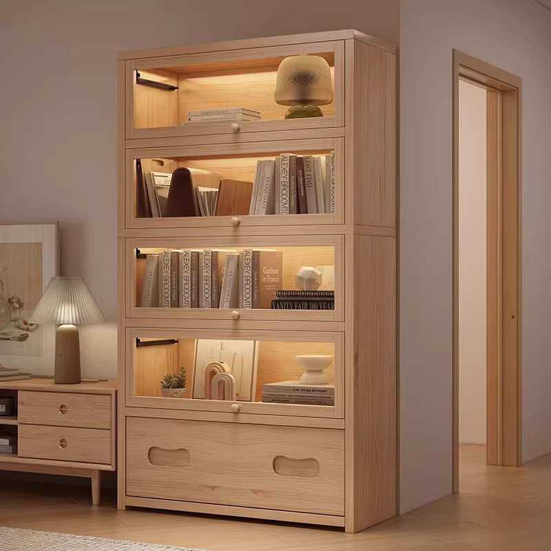 实木书架落地置物柜书柜防尘大容量学生桌边柜展示柜置物架收纳柜,模玩/动漫/周边/娃圈三坑/桌游,模型制作工具/辅料耗材,淘宝优惠券,粉丝福利购,淘宝优惠卷