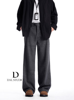 DAL 老钱风绵羊毛休闲西裤男2025年秋冬新款慵懒垂感百搭长裤