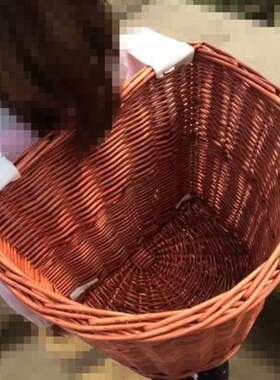藤编背篓柳编篓柳编书包田园背包篮道具背篮采摘可带盖背篓收纳篮