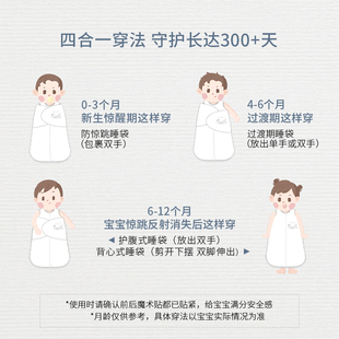 纯棉双层襁褓新生儿宝宝防踢被 新品 Nest Designs婴儿睡袋2021春季