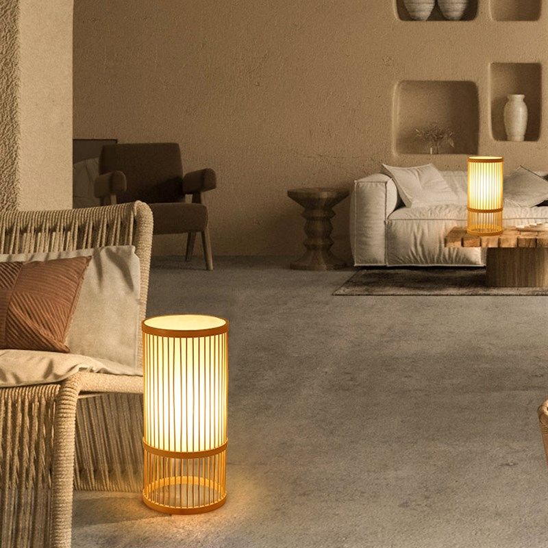 新中式简约竹编竹艺台灯家居客厅榻榻米现代创意复古实用床头灯