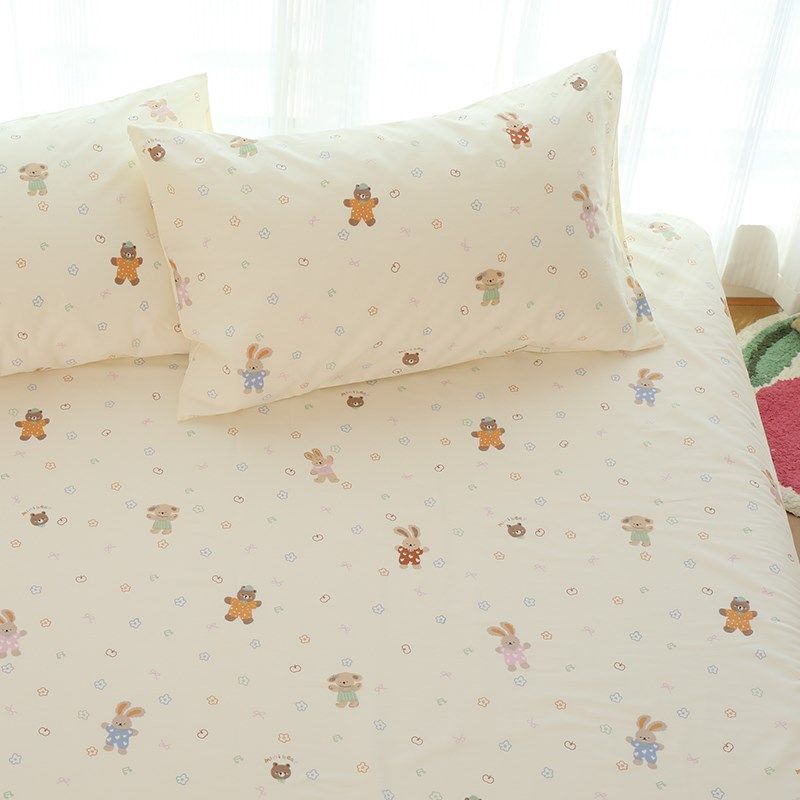 一起跳舞卡通可爱儿童单人夏季被单床单单件纯棉100全棉学生宿舍,床上用品,床单,淘宝优惠券,粉丝福利购,淘宝优惠卷