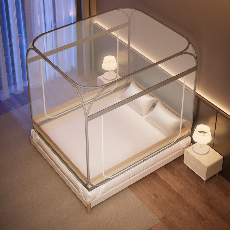 蚊帐家用2025新款卧室免安装蒙古包无需支架可挂吊扇风扇新型纹帐