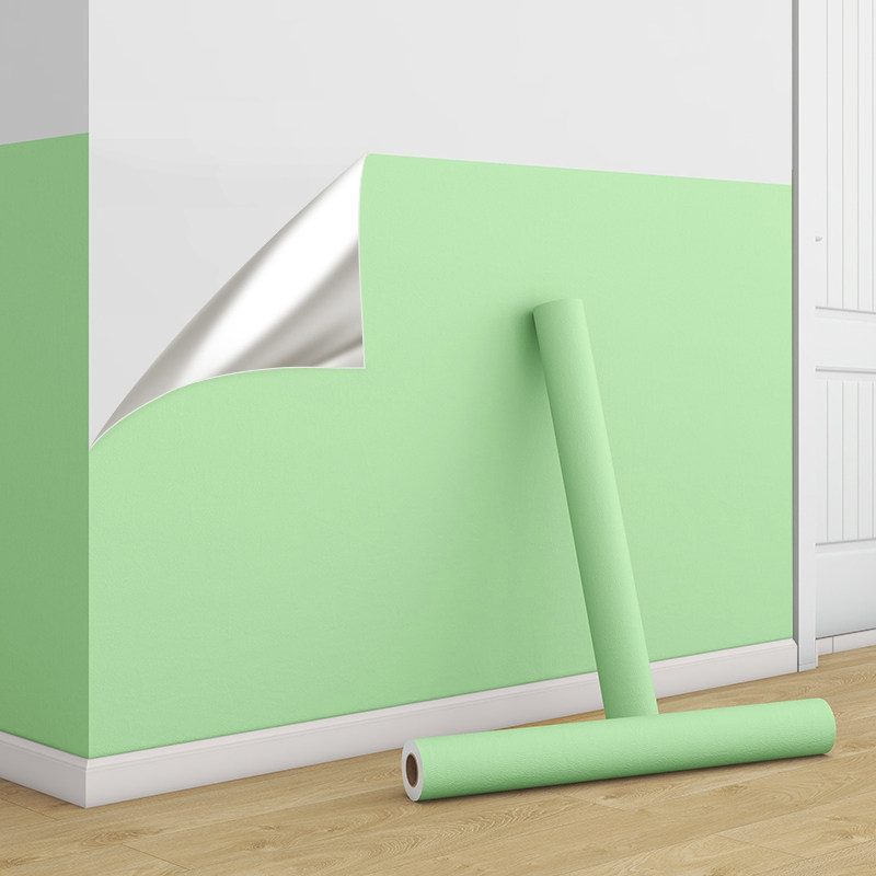 贴墙壁纸自粘防水防潮房间卧室墙布绿色商用超加厚墙面宿舍莫兰迪,家居饰品,软装墙贴,淘宝优惠券,粉丝福利购,淘宝优惠卷