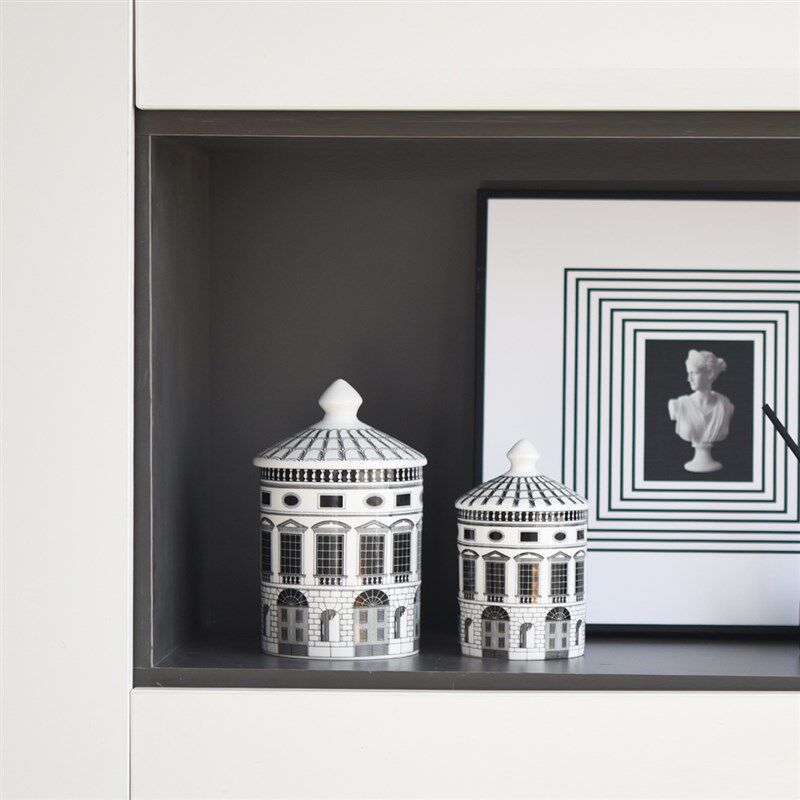 高级感现代风艺术样板房间书柜软装饰品摆件黑白建筑收纳罐摆设,家居饰品,储物罐,淘宝优惠券,粉丝福利购,淘宝优惠卷