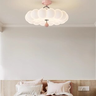 全新法式 主卧室吸顶灯泡泡云全光谱护眼书房主卧室灯 奶油风格