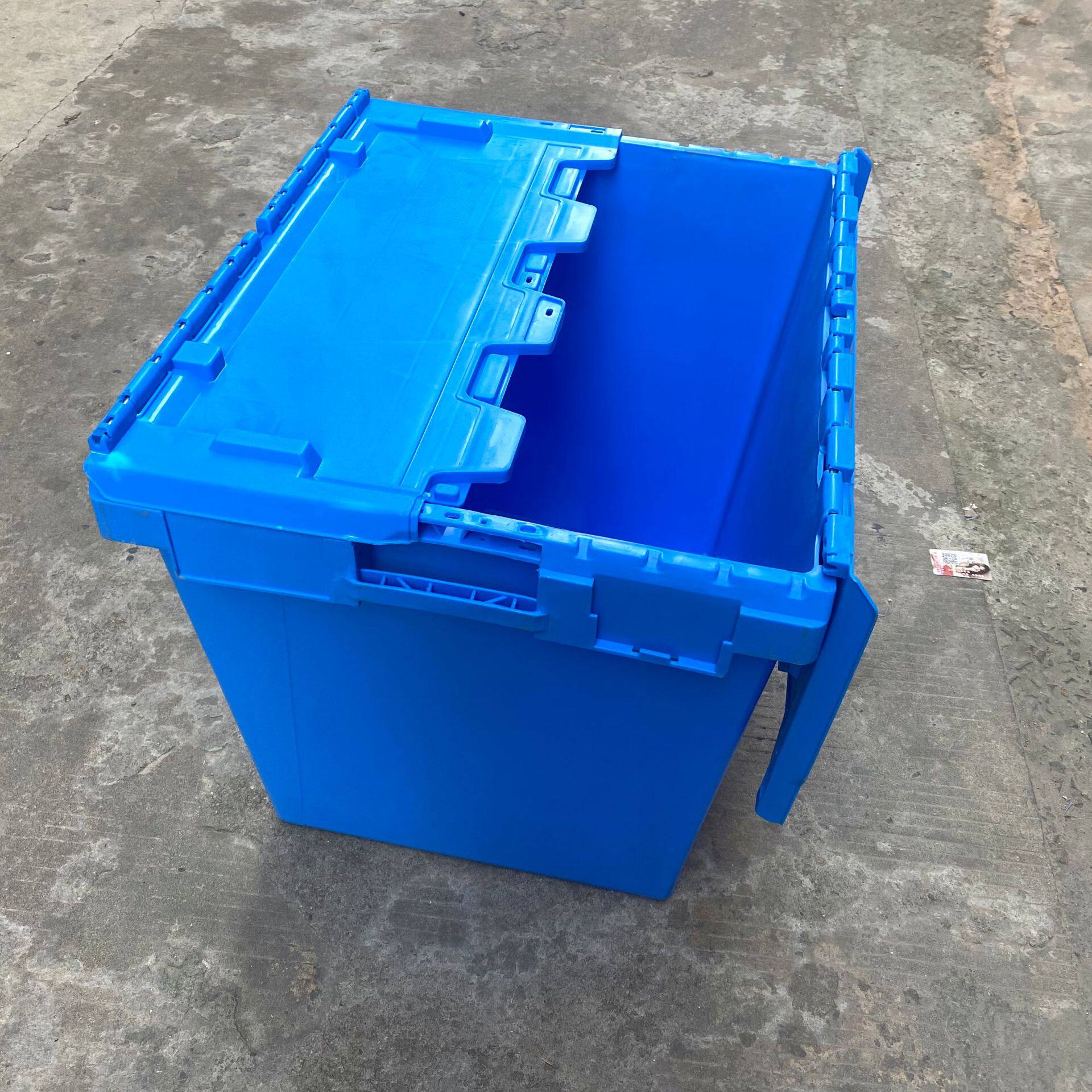 710*575*620mm翻盖塑料周转箱带盖斜插物流箱工业箱塑胶箱子加盖