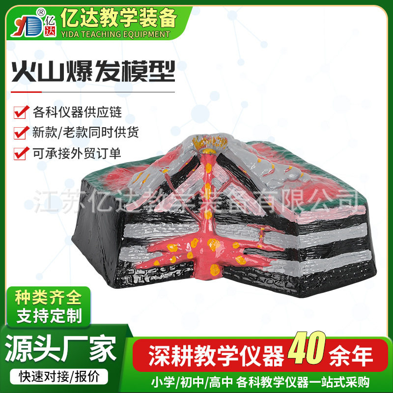 新课标火山爆发模型火山模型演示地壳地理地质熔岩喷发