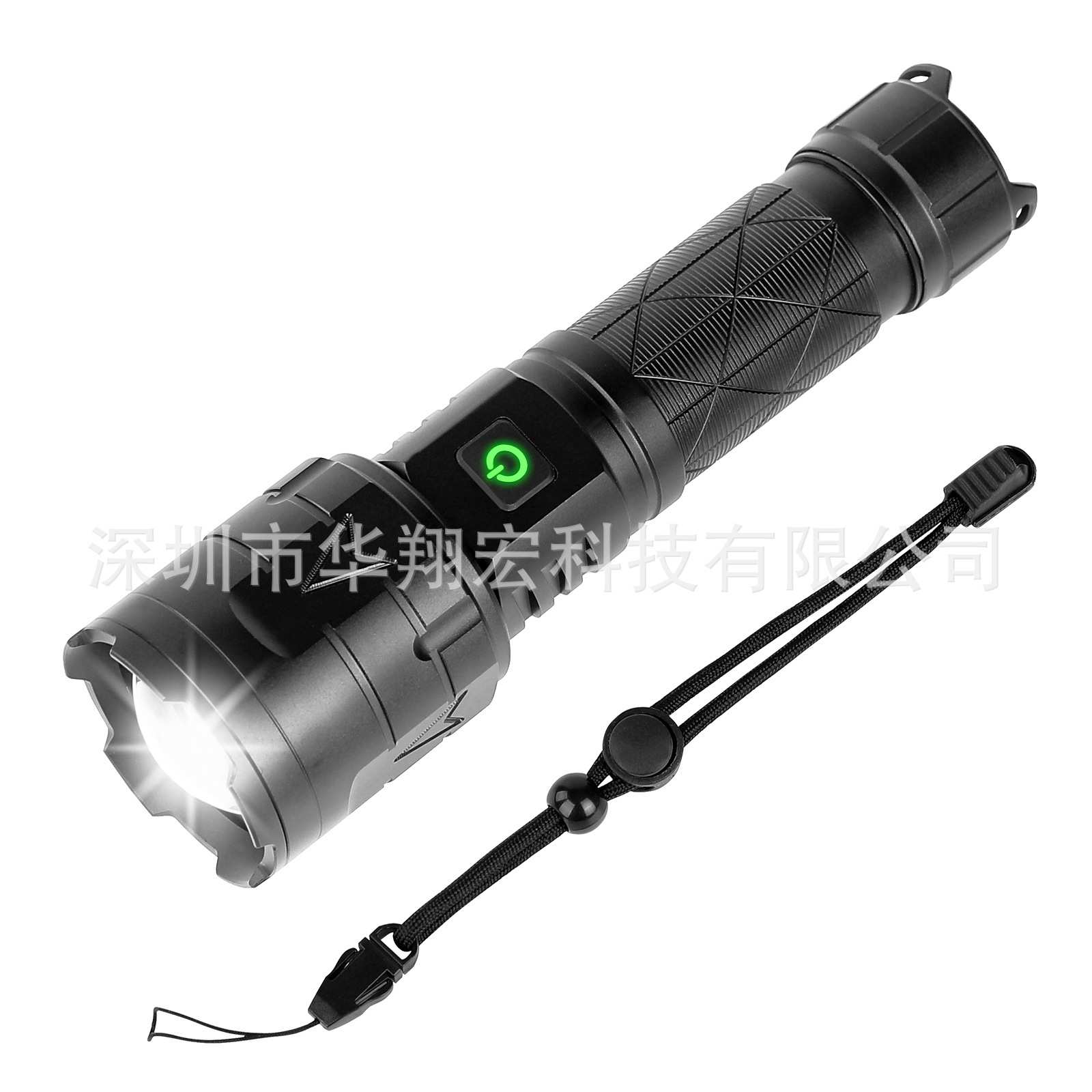 P160 LED远射手电筒强光超亮超远光户外灯Type-c充电变焦手电筒