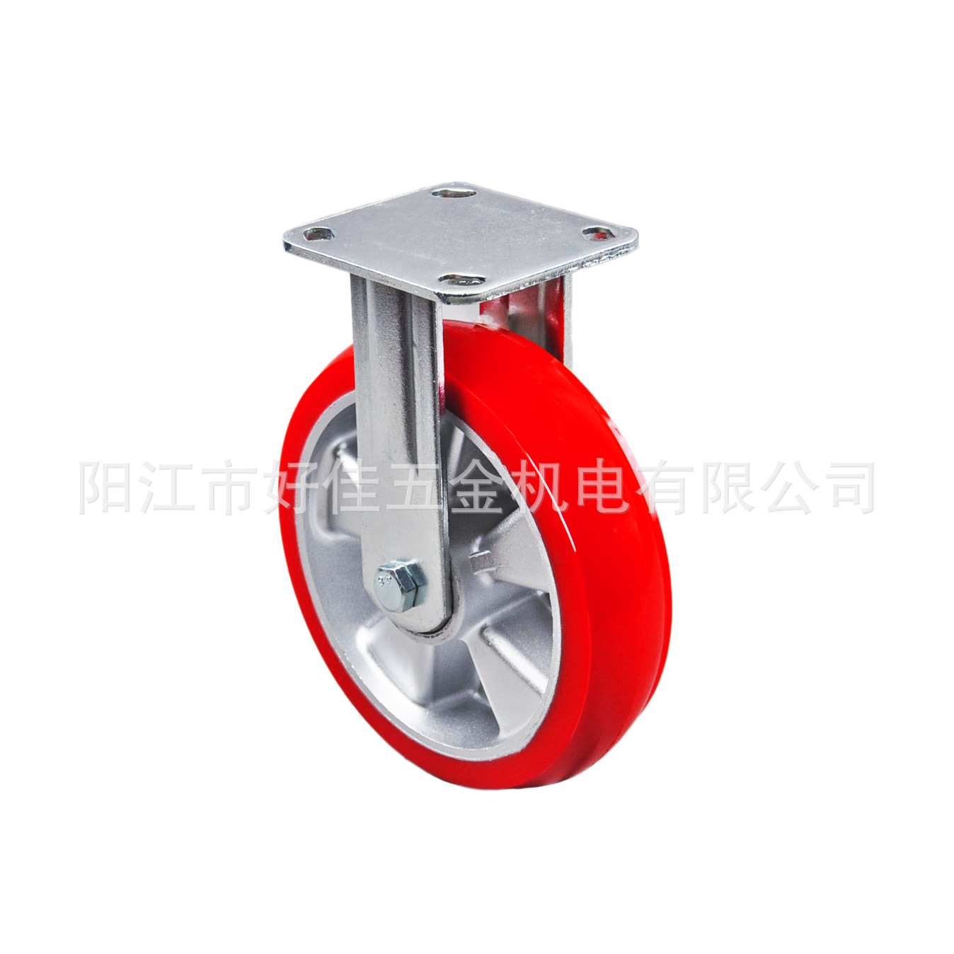源头工厂产品8X2重型双轴承圆弧面铝芯聚氨酯PU灵活省力定向脚轮