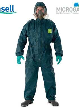 安思尔微护佳MC4000 GR40-T-99-111多层复合膜绿色双袖连体防护服