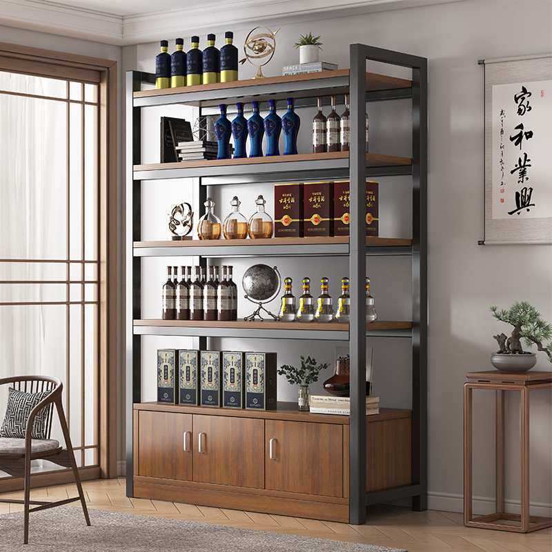 新中式酒柜靠墙客厅烟酒展示柜酒架2024年新款复古储物柜子陈列柜