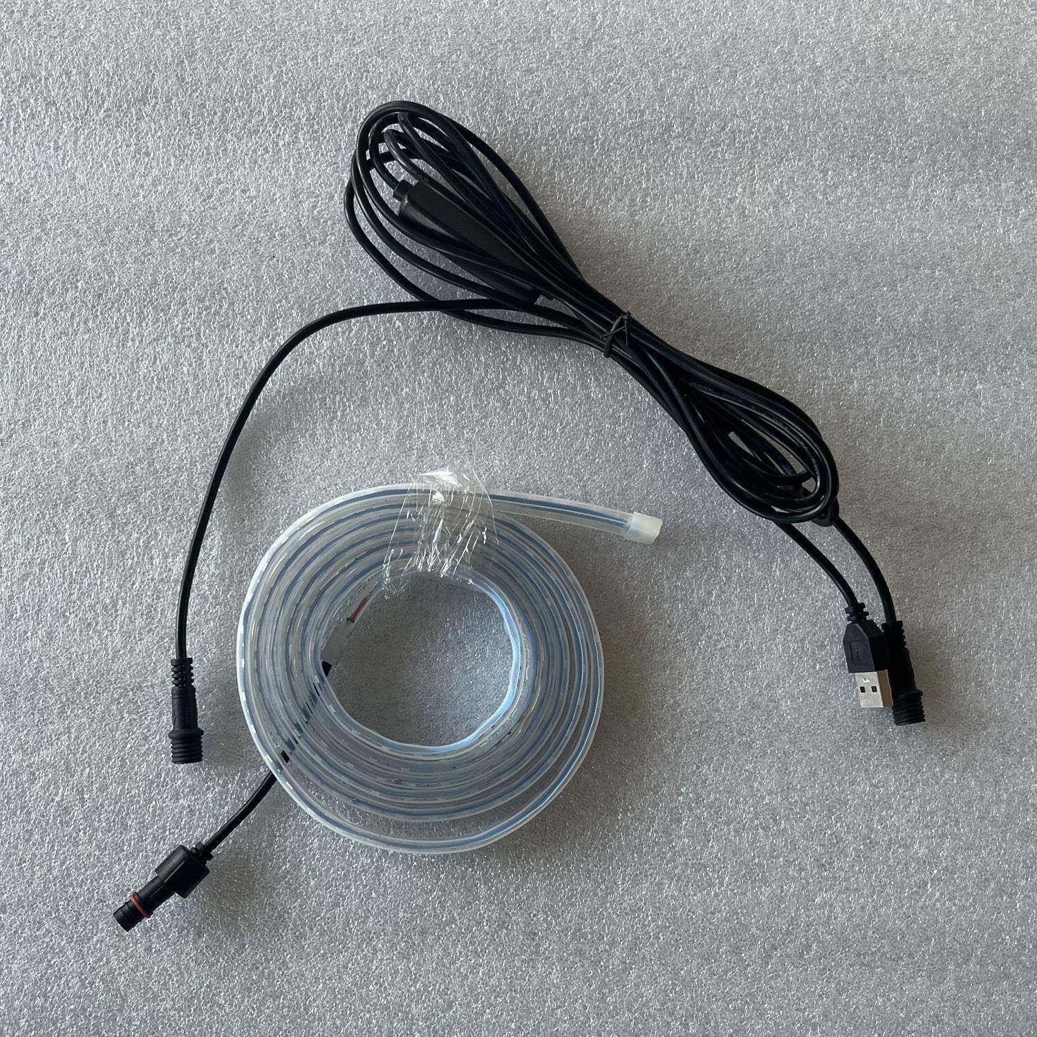 车顶帐篷5v电压8mm92双色温暖光正白1.8米套管配USB一拖二防水接