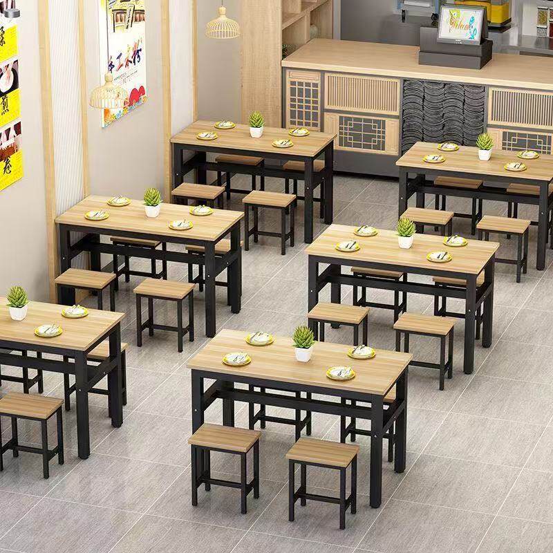 桌子餐饮快餐店小吃店专用桌椅组合长条桌早餐店餐厅面馆餐桌