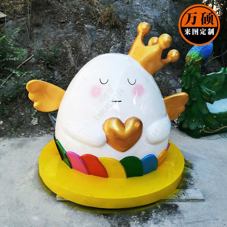 玻璃钢树脂卡通公仔雕塑制作厂家 IP形象吉祥物雕塑还原制作美陈