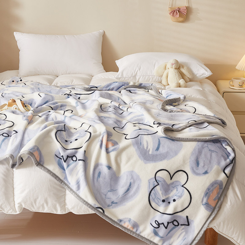 超柔软法兰绒毯子夏季薄款空调毯办公室午休毯简约现代珊瑚绒毛毯