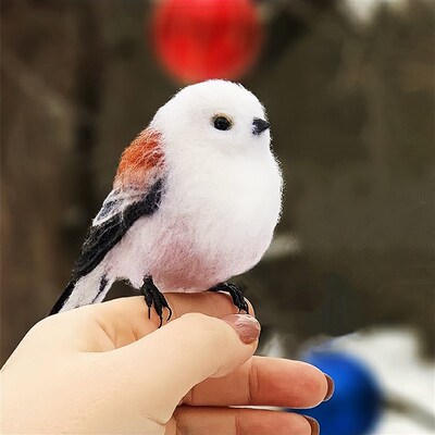 木子手作肥啾山雀 羊毛毡diy材料包北长尾山雀灰雀毛线钥匙扣