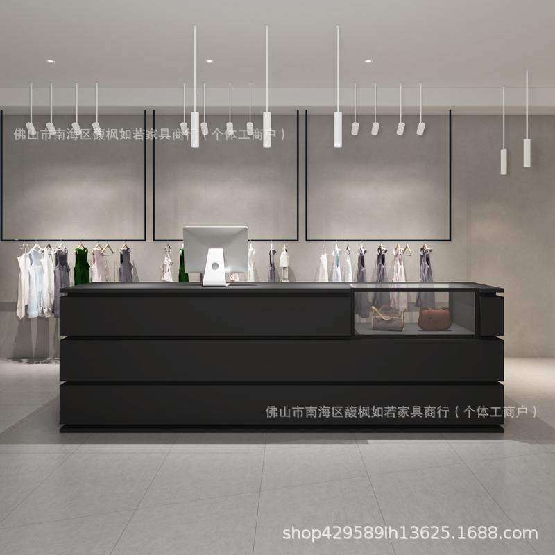 简约现发店童装服装店铺吧台收银台小型咖啡店陈列柜台前台接待台