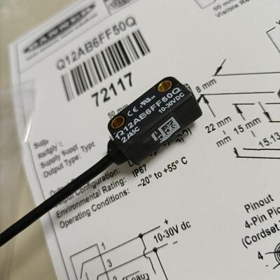 BANNER邦纳 Q12AB6FF50Q 定区域光电传感器
