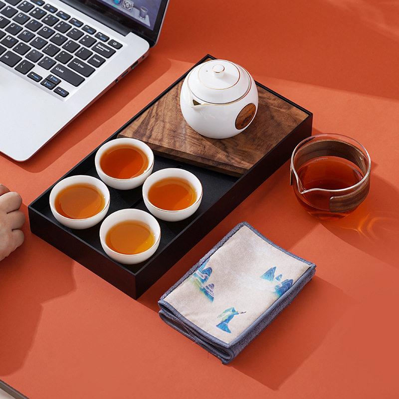 便携式户外旅行功夫茶具套装一壶四杯快客杯商务活动礼品加印logo