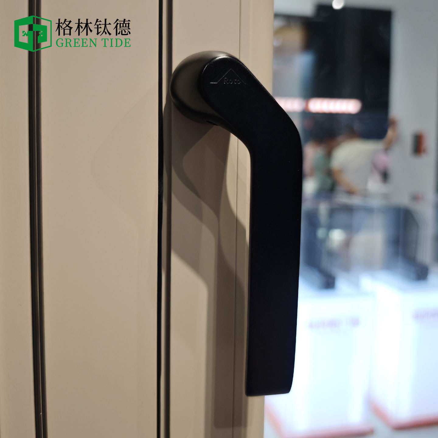 Roto门窗无基座把手锁歪手柄断桥铝配件极简拉手窗锁歪手柄