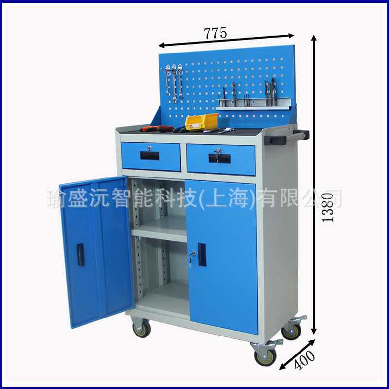 瑜盛沅工厂定制汽保移动工具车重型车铣机床工具柜车间挂板工具车
