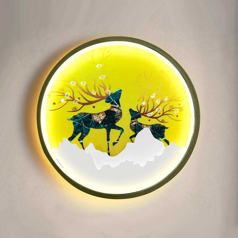 2023新款壁灯卧室新中式壁画灯楼梯灯创意装饰网红背景墙壁床头灯