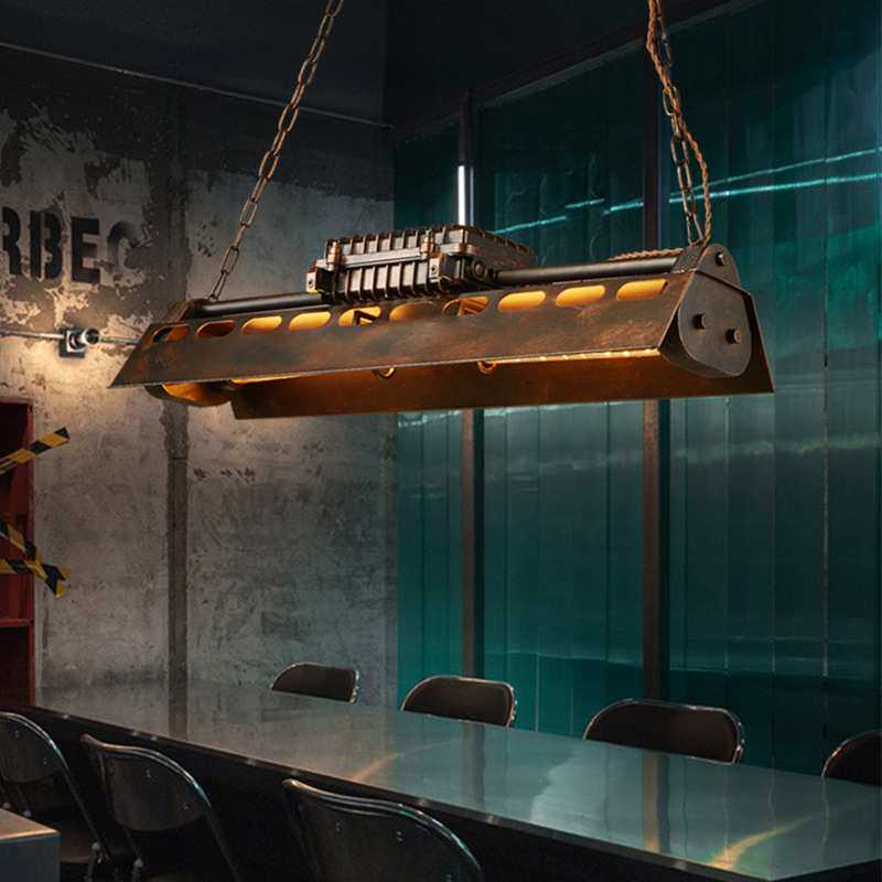 loft工业风餐厅酒吧铁锈色吊灯复古怀旧收银前吧台个性重金属灯具
