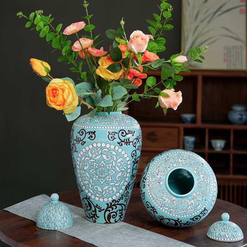 创意中式花瓶客厅陶瓷花瓶美式餐桌青花粉彩软装饰品家居储物摆件,模玩/动漫/周边/娃圈三坑/桌游,模型制作工具/辅料耗材,淘宝优惠券,粉丝福利购,淘宝优惠卷