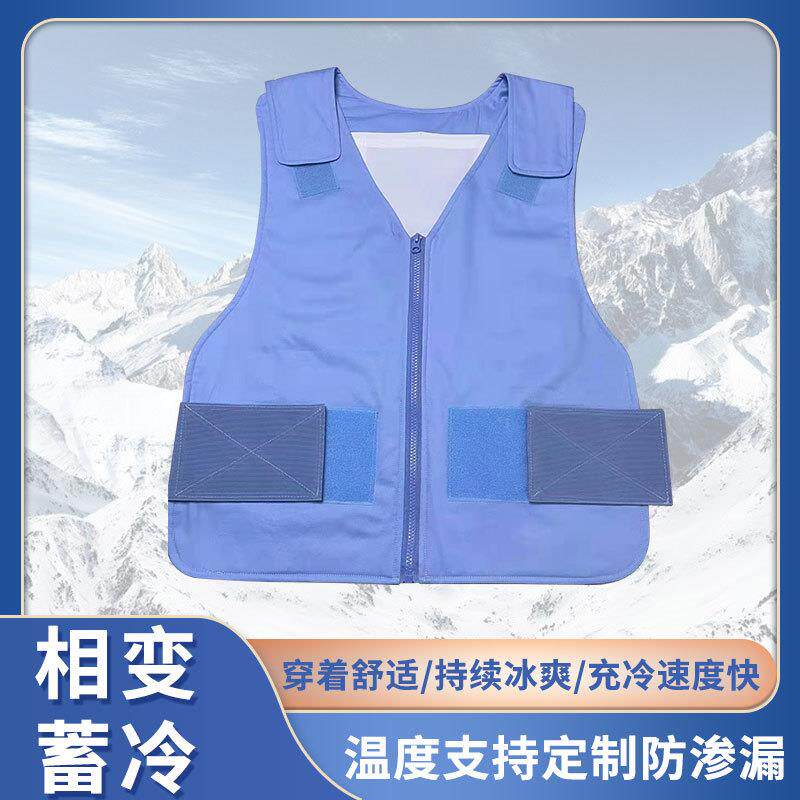 户外工作夏季降温反光蓝色背心 相变工地降温马甲 相变恒温工作服